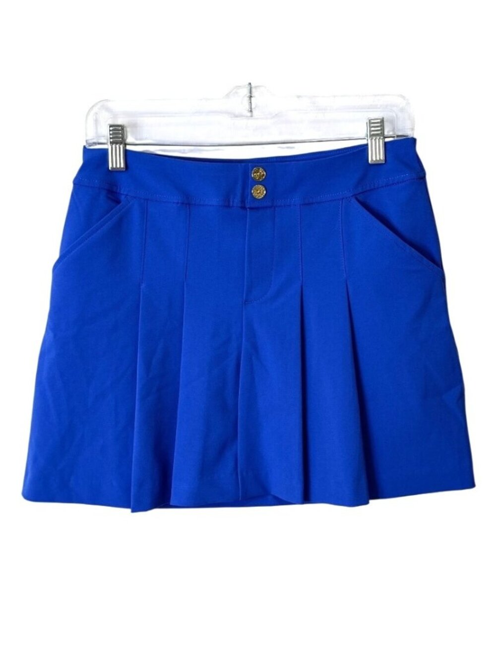 Lilly Pulitzer Womens Size 2 Pleated Skort Luxletic Royal Blue With Gold Buttons